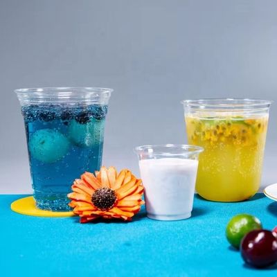 500ml 일회용 PLA 플라스틱 둥근 바닥 요거트 컵 96 칼리버 생분해성 U 모양 컵