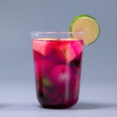 버블 차 PET 요거트 밀크 티 컵 U 모양 플라스틱 컵 카페 홍보용