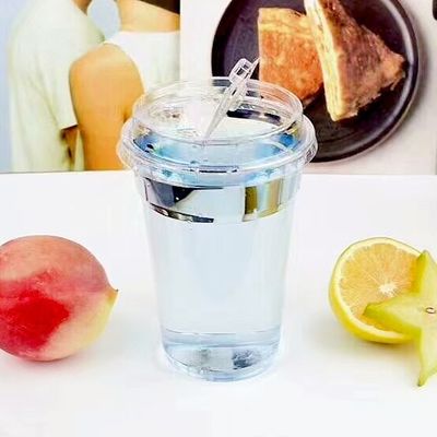 플라스틱 없는 보바 커피 마시는 생분해성 PLA 컵