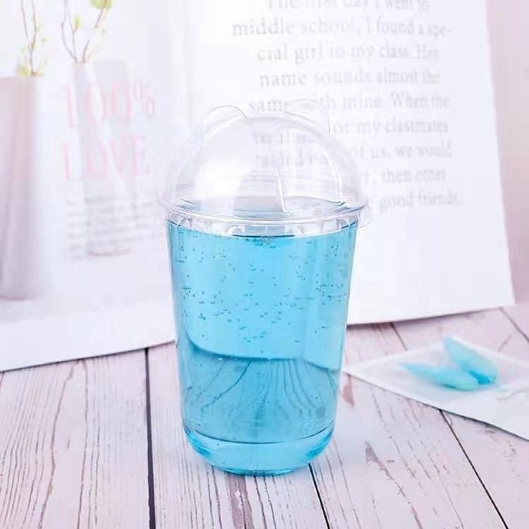 500ml 일회용 PLA 플라스틱 둥근 바닥 요거트 컵 96 칼리버 생분해성 U 모양 컵