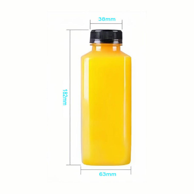 250ml 350ml 500ml PP 플라스틱 열 저항 음료 뚜?? 이 있는 사각형 병 OEM / ODM